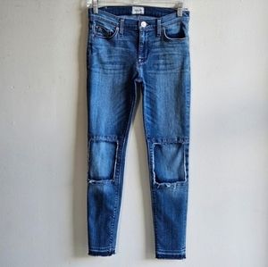 HUDSON SUZZI MID RISE ANKLES SUPER SKINNY RELEASED HEM PATCH SIZE 26 S#023